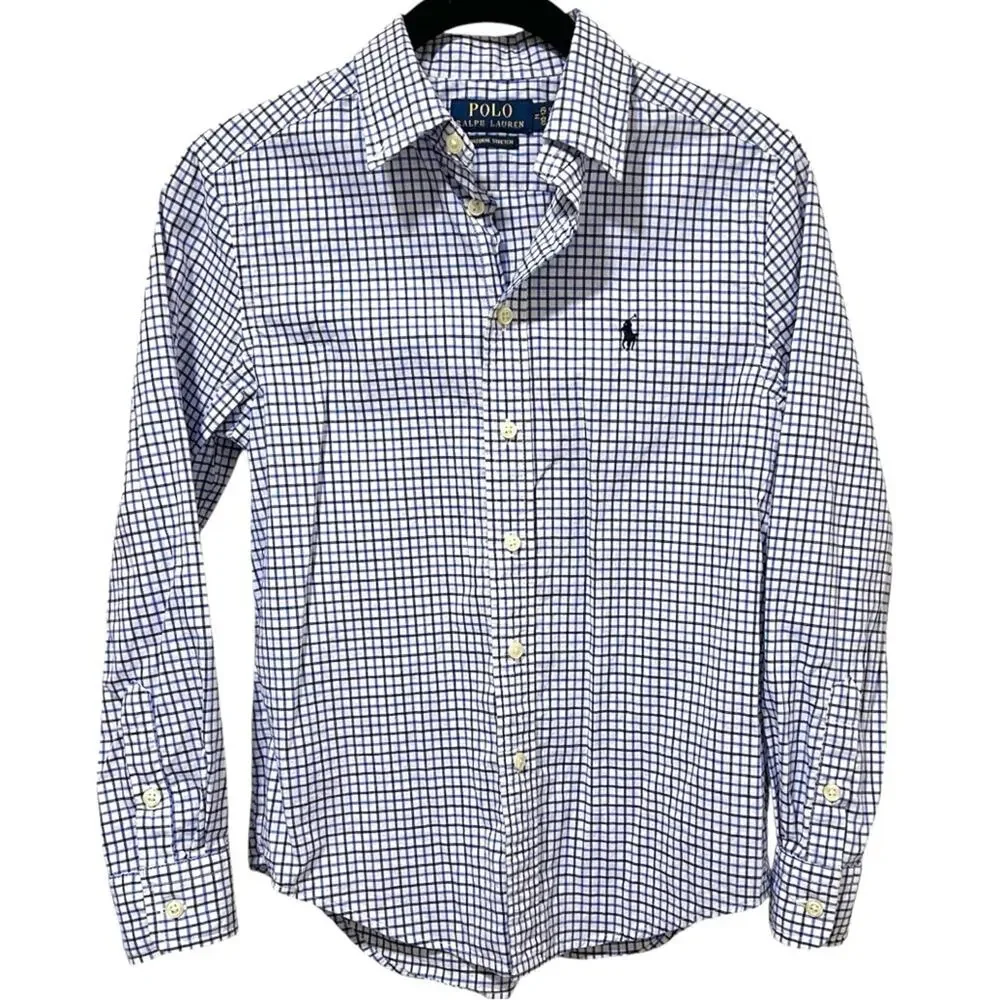 Polo Ralph Lauren Kids Plaid Poplin Button-Down Shirt M 10-12